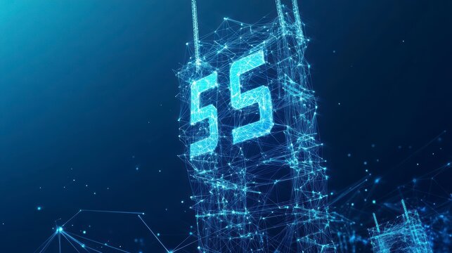 Abstract 5G network tower design.