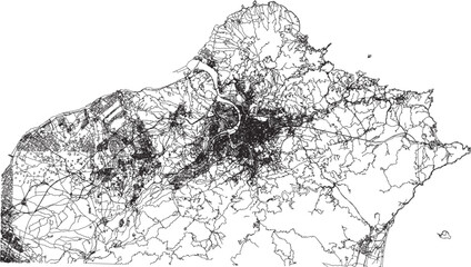 vector illustration of landscape map design of taipei china region