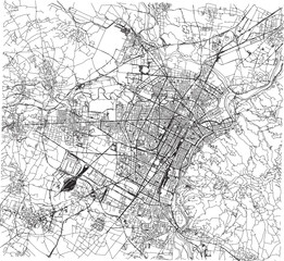 vector illustration of landscape map design of turin italy region