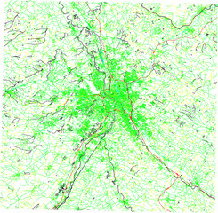 vector illustration of toulouse region landscape map design