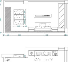 vector illustration of architectural design of interior furniture backdrop of modern residential room