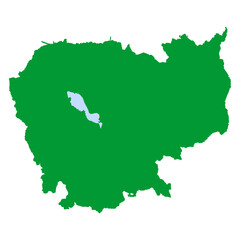 map of Cambodia green
