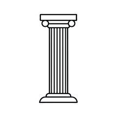 Ionic Column Line Art Vector Illustration