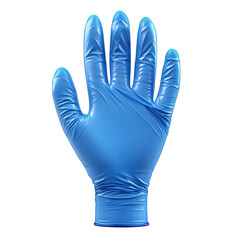 Fototapeta premium Blue Examination Glove Medical Supply Healthcare Protection PPE Isolated on transparent background