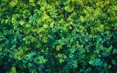 Aerial View of Lush Green Foliage in Vibrant Natural Landscape