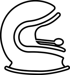 Motorcycle helmet icon in line style. isolated on transparent background