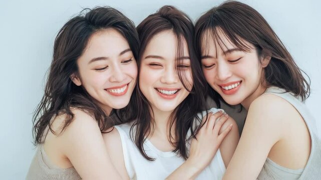 透明感あふれる笑顔の女性三人組