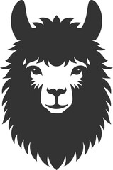 Fototapeta premium Alpaca head vector animal silhouette drawing artwork