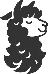 Alpaca head vector animal silhouette drawing artwork
