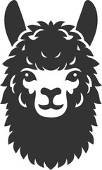 Alpaca head vector animal silhouette drawing artwork