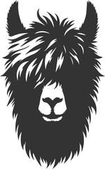 Alpaca head vector animal silhouette drawing artwork