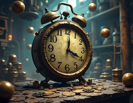 big antique clock with old school vibes