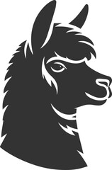 Alpaca head vector animal silhouette drawing artwork