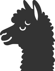 Alpaca head vector animal silhouette drawing artwork