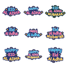 Colorful Eid Al-Adha Labels