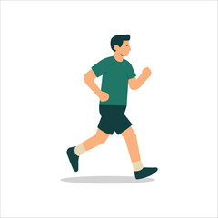 Obraz premium Flat Design Illustration of Man Running in Sportswear