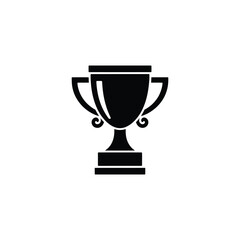 Simple Black and White Illustration of a Classic Trophy Silhouette Design