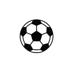 Simple Black and White Soccer Ball Icon with Clear Outline Design Symbol