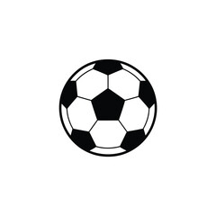 Simple Black and White Soccer Ball Illustration with Pentagons and Hexagons