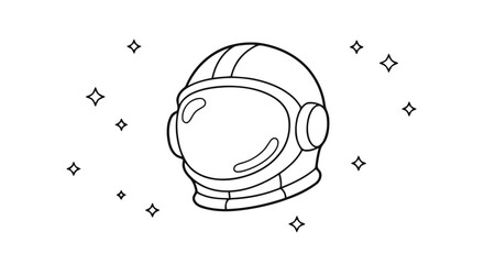 Astronaut helmet outline icon