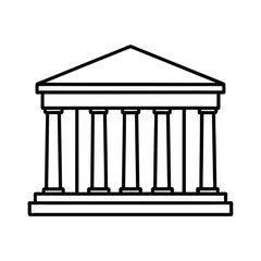 Simple Courthouse Icon Outline Black and White