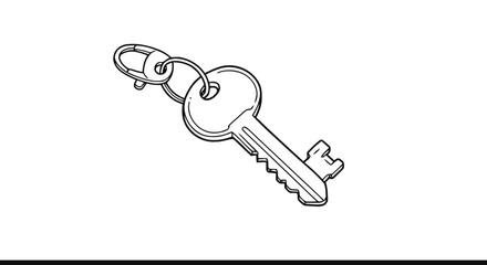 Key with Ring Outline Icon