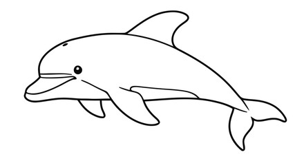 Fototapeta premium outline dolphin marine animal