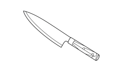 Obraz premium Outline kitchen knife line art