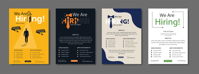 Job vacancy hiring flyer or poster design for social media circular post banner template We are hiring Job advertisement flyer, We are hiring job vacancy poster design