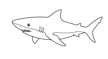 Fototapeta premium Outline shark coloring page