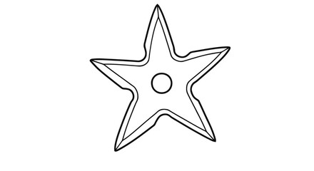 Obraz premium Outline star shuriken ninja weapon