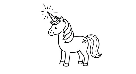 Obraz premium Outline unicorn coloring page