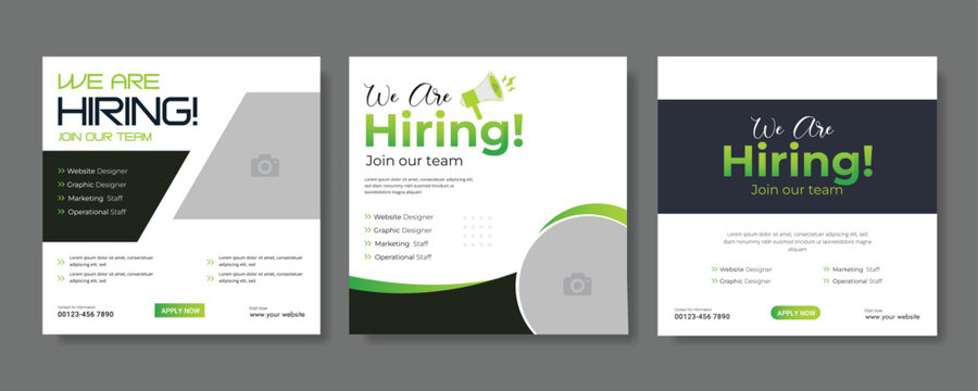 We are hiring job vacancy social media post banner design template. we are hiring background, job vacancy concept