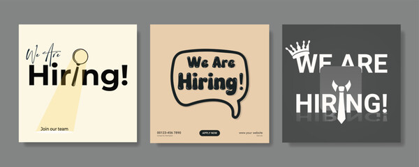 We are hiring job vacancy social media post banner design template. we are hiring background, job vacancy concept