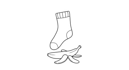 Sock and Banana Peel Outline