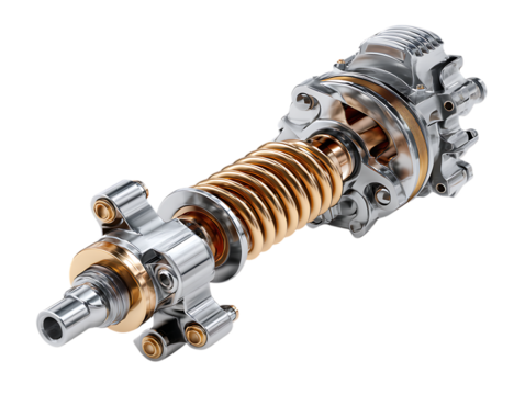 Durable motorcycle camshaft part in detailed closeup