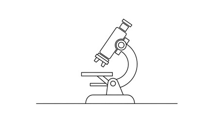 Microscope Illustration A Simple Line Drawing of a Scientific Instrument