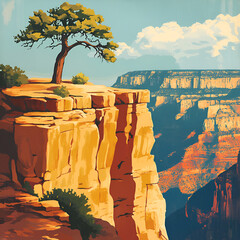 Majestic sunset over grand canyon cliffs outdoor adventure nature photography arid environment wide-angle view serenity