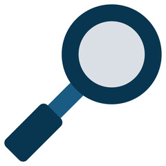 Magnifier Flat Icon, Science And Laboratory Concept Flat Design Style