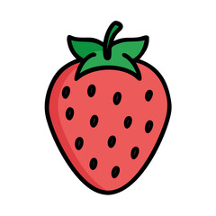 Obraz premium Illustration of a simple strawberry. Fruit. Cute.