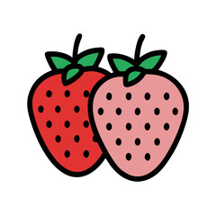 Obraz premium Illustration of a simple strawberry. Fruit. Cute.