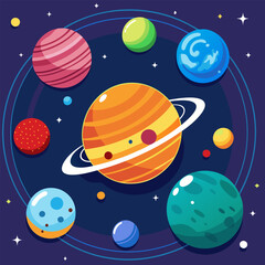 Vibrant Planets in the Cosmos. A Colorful Space Exploration