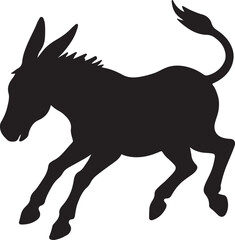 Donkey animal jumping silhouette design vector illustration