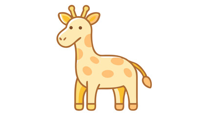 Fototapeta premium Charming and Minimalist Giraffe Logo Icon with Long Neck, Rounded Horns, and Gentle Eyes