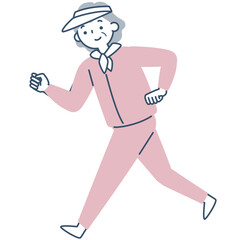 元気に運動する笑顔のシニア女性