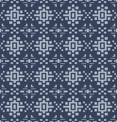 Japanese Cross Shape Mosaic Vector Seamless Pattern