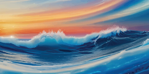 Soothing Sky and Sea Watercolor Background in Soft Blues with Natural Texture and Light-Filled Atmosphere. Abstract Watercolor Design in Ocean Blue and Sky Light Tones with Flowing Brush Strokes 