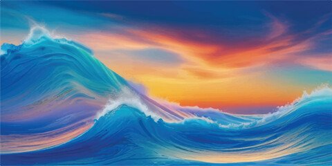 Soothing Sky and Sea Watercolor Background in Soft Blues with Natural Texture and Light-Filled Atmosphere. Abstract Watercolor Design in Ocean Blue and Sky Light Tones with Flowing Brush Strokes 