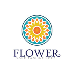 Feminine Flower Design Logo with Pastel Colors and Soft Form