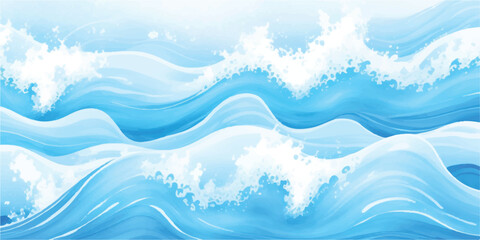 Modern Blue Watercolor Wash Design Featuring Light to Dark Tones in Flowing Gradient Layers for Web or Print Projects. Blending. Banner Graphic Resource as background for ocean wave and water design